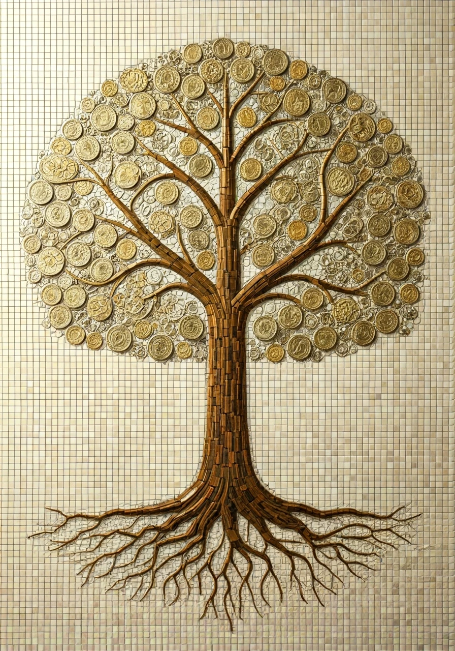 abstract representation of diversification, with many small, interconnected pieces forming a larger whole, symbolizing risk spreading in investments, vibrant and dynamic