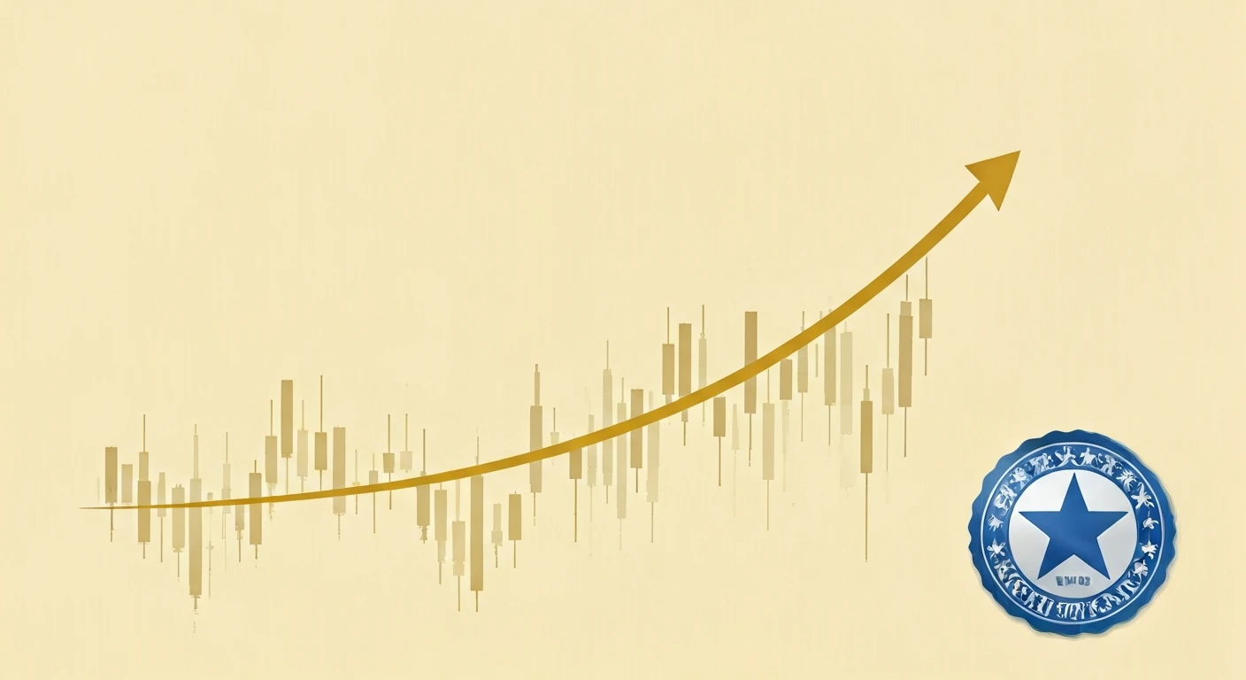 S&P 500 index chart showing growth over time with kosher investment certification symbol, professional financial chart