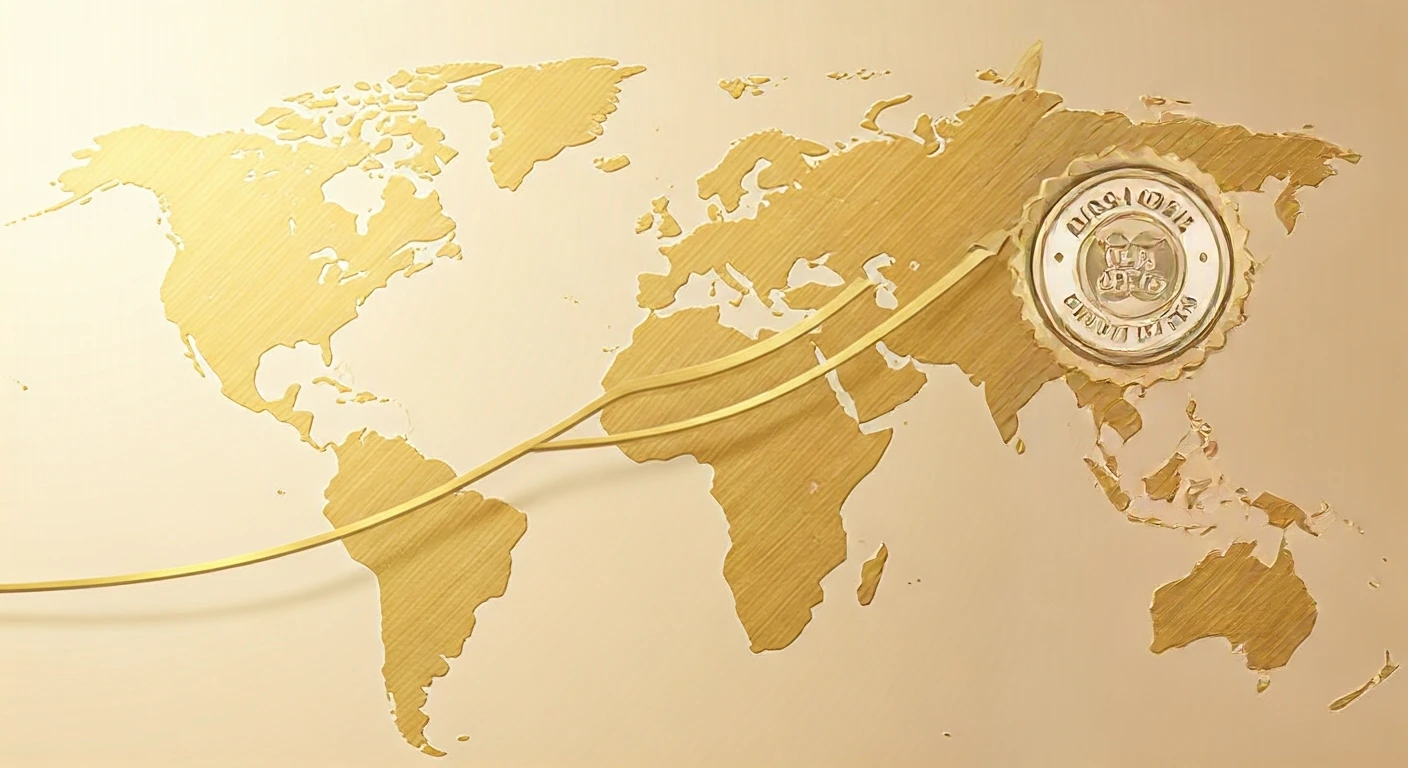 MSCI ACWI global index chart with world map overlay and kosher investment certification symbol, professional financial visualization