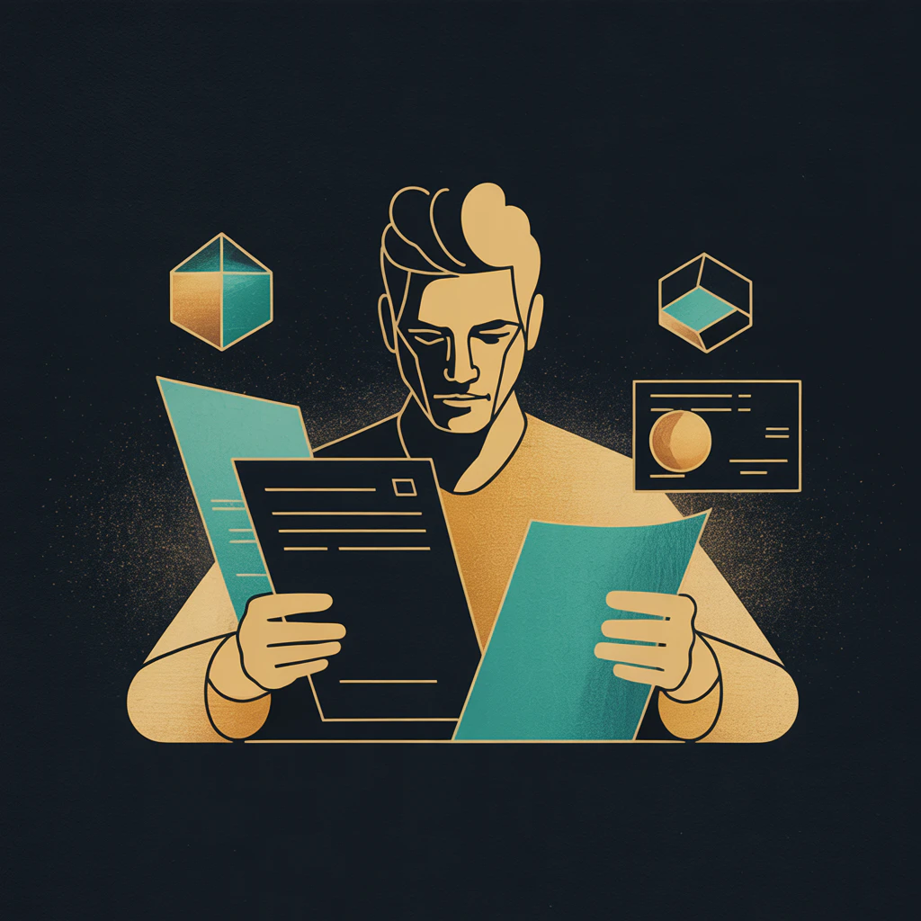 A detailed illustration of a person carefully reviewing financial documents and considering options for withdrawing or maintaining their retirement savings account.