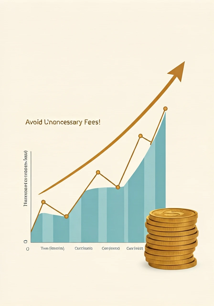 financial graph with various types of fees labeled, clear and concise, professional, informative