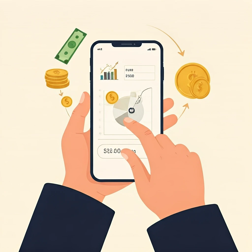 A detailed illustration of a financial transaction, depicting the process of buying and selling securities and the associated brokerage fees.