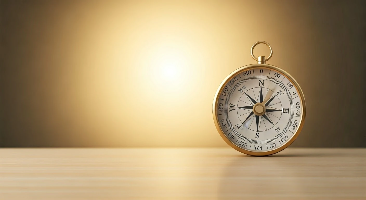 compass pointing to financial freedom, retirement planning concept, warm inspirational lighting
