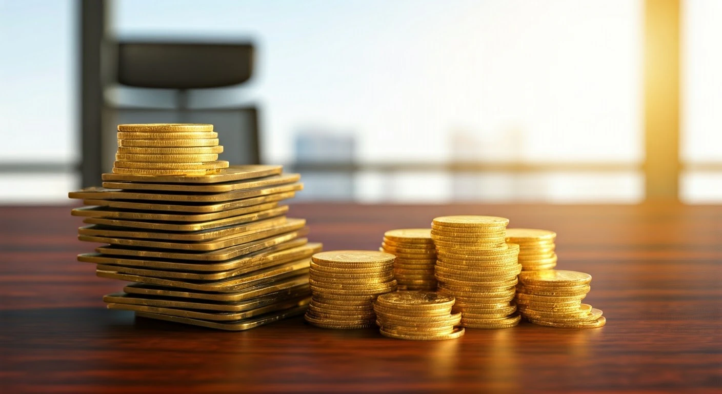 a stack of credit cards and coins, financial security, bright lighting