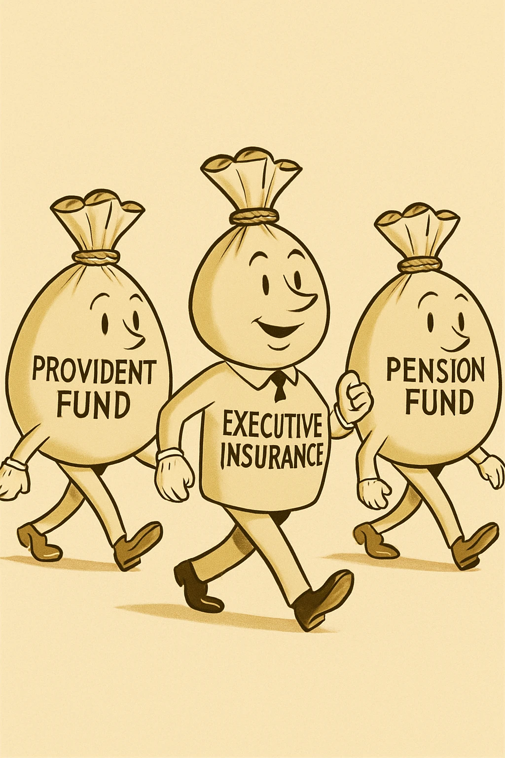 Provident fund, executive insurance and pension fund are many things. Cartoon