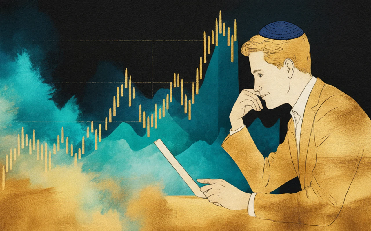 patient investor looking at long term growth chart with confidence, peaceful financial planning
