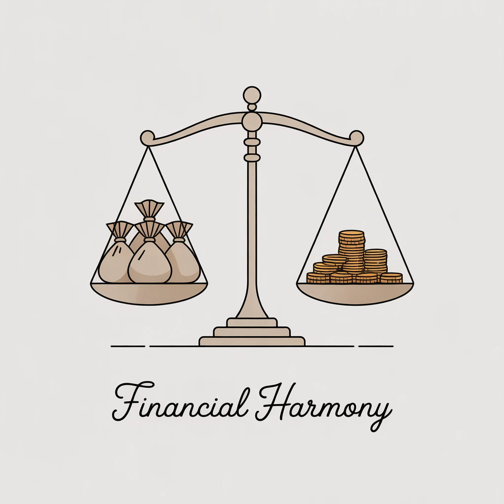 Balance scale with money and pension fund, representing actuarial balance