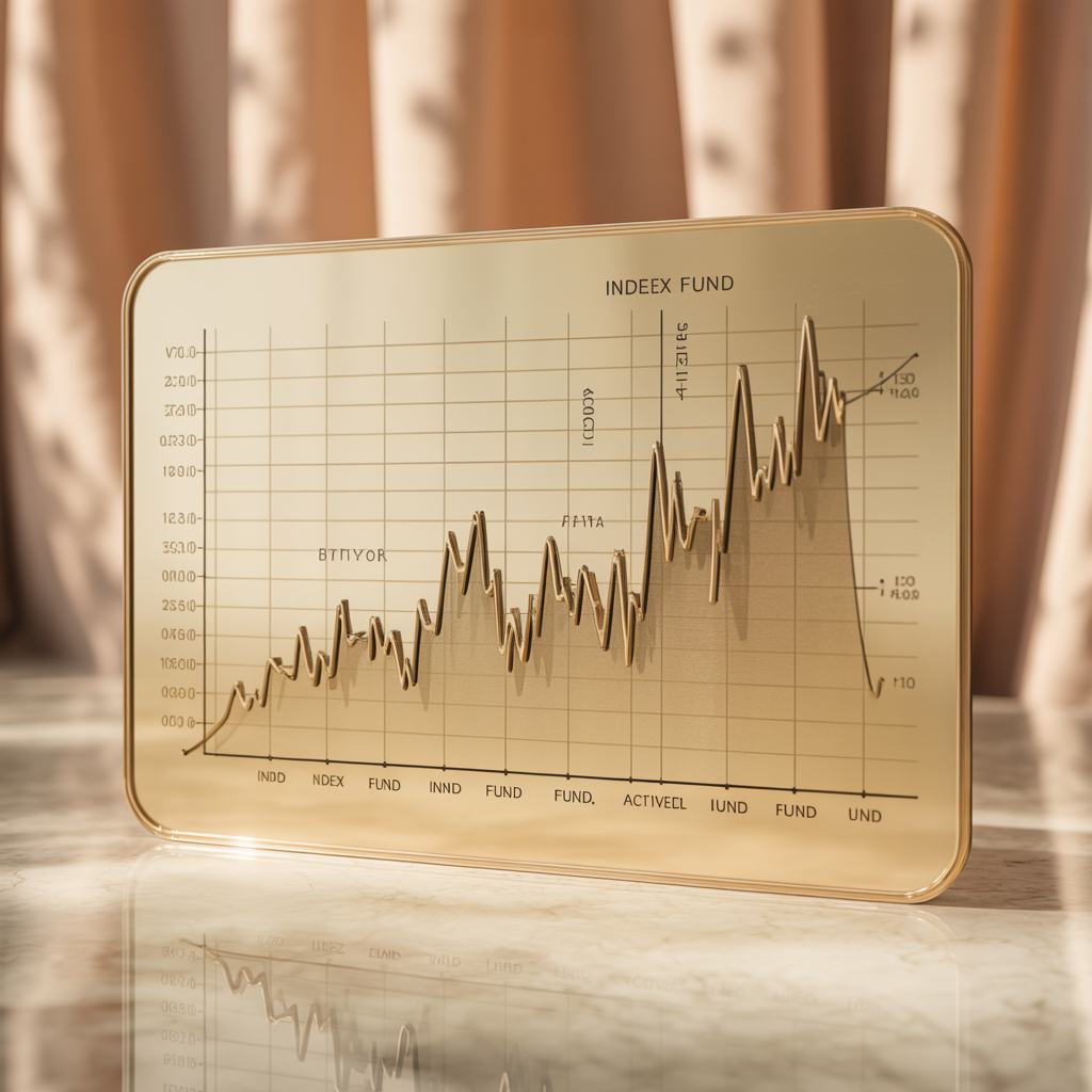 Index fund tracking market performance compared to actively managed fund with higher fees
