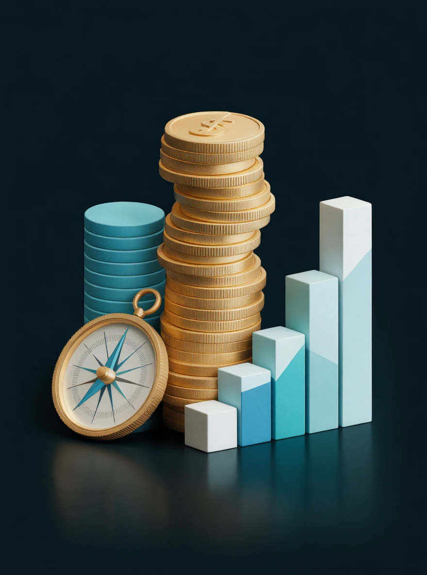 A series of detailed, illustrated infographic elements summarizing key pension management concepts, including management fees, default fund options, and fee structure comparisons.