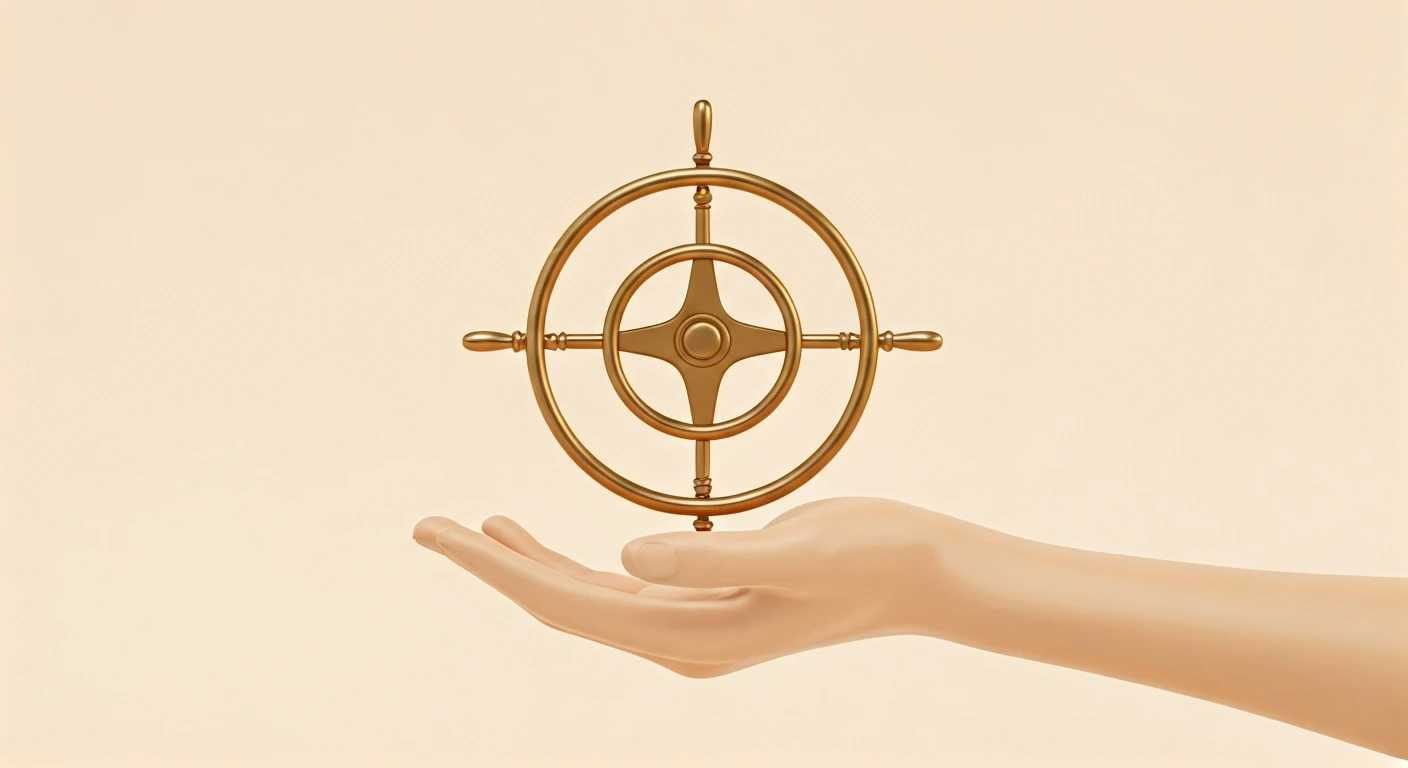 a hand holding a steering wheel, symbolizing control and choice in financial decisions