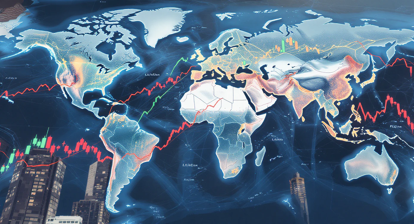 An illustrated global stock market index tracking the performance of developed market equities.